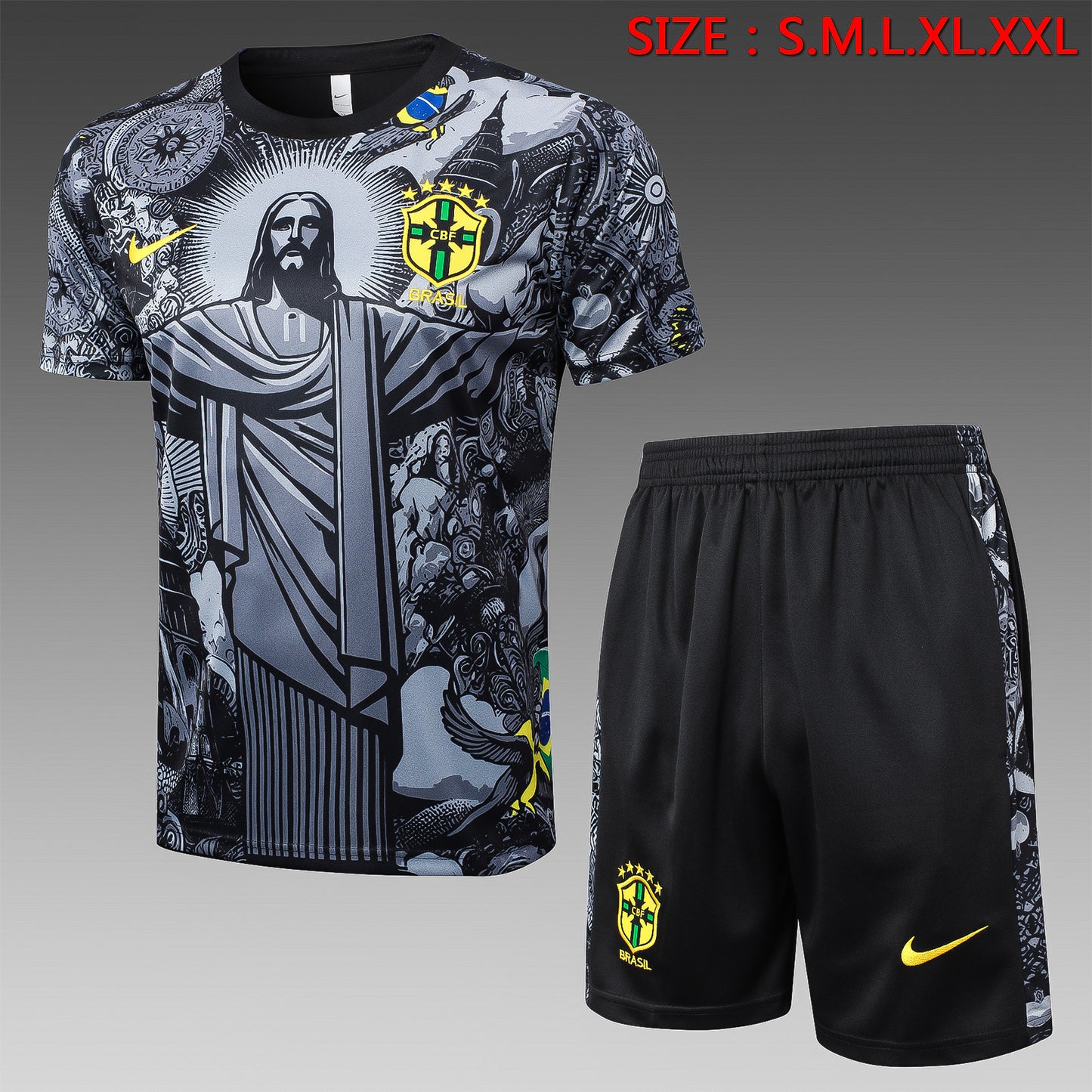 Short Sleeve Brazil Black Inkjet