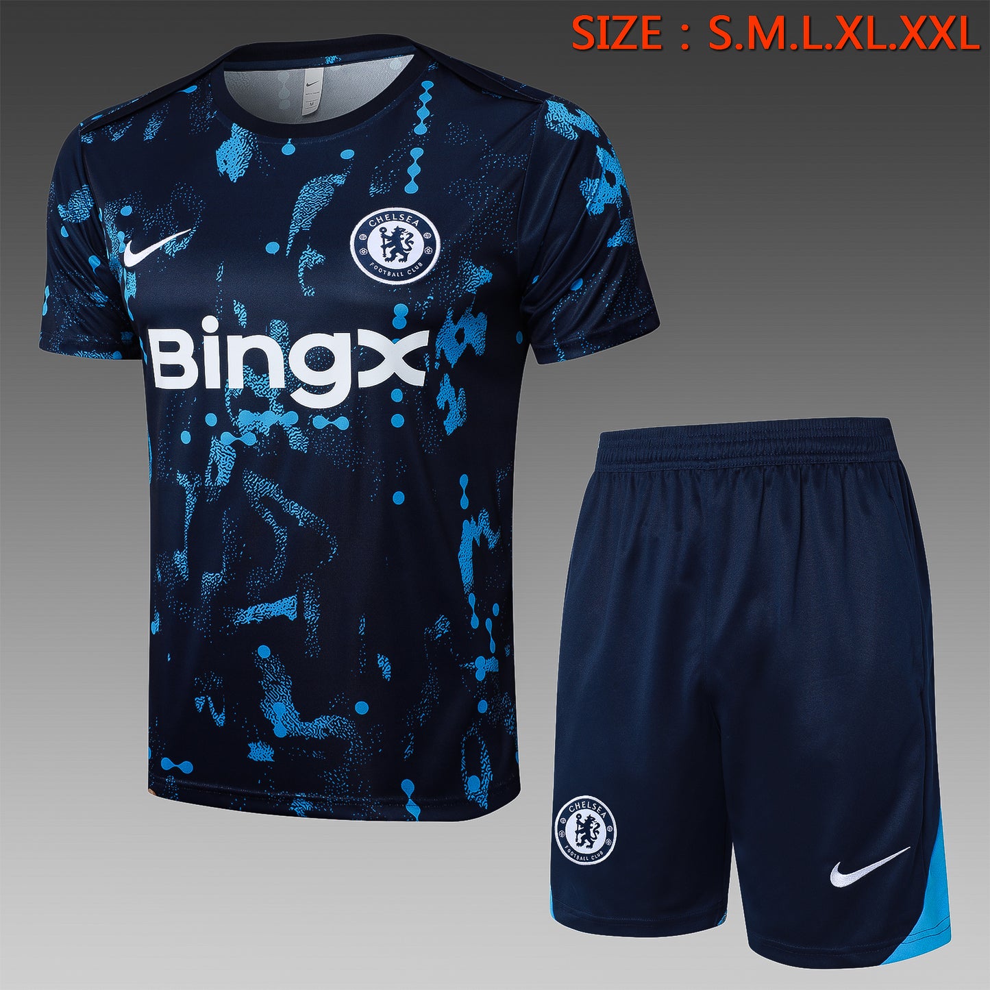 Short-Sleeved Chelsea Royal Blue Inkjet