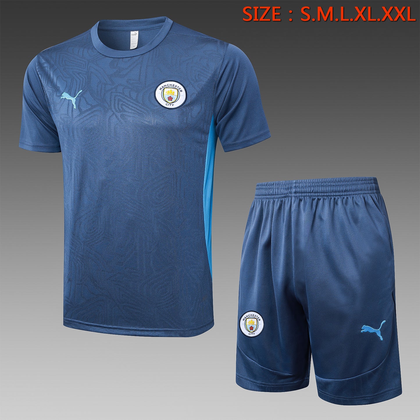 Short-Sleeved Manchester City Blue