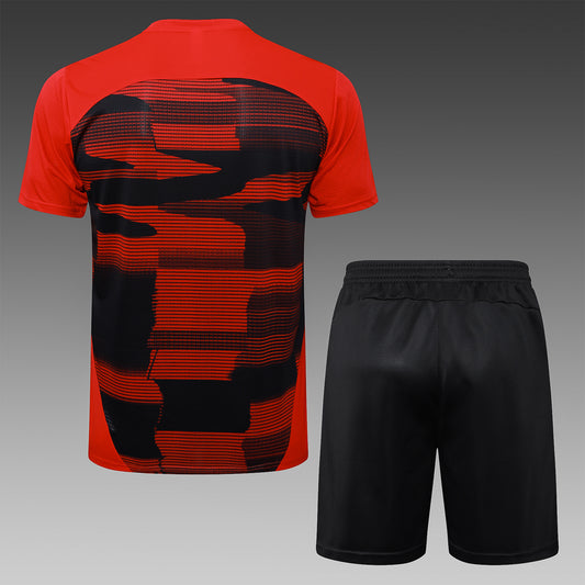 Short-Sleeved AC Milan Red And Black Inkjet