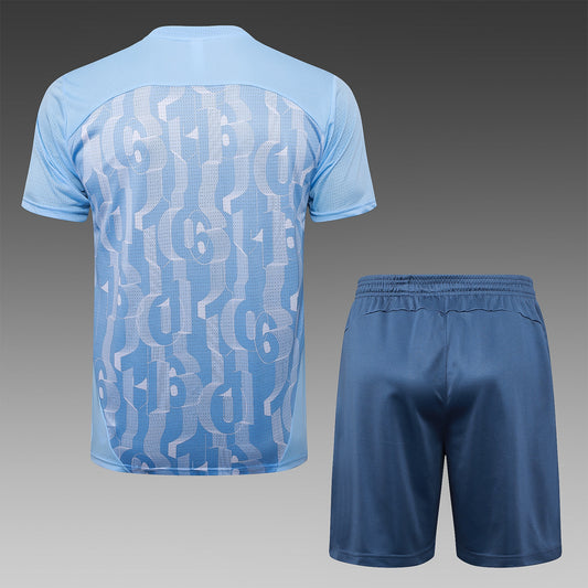 Short-Sleeved Manchester City Light Blue Inkjet