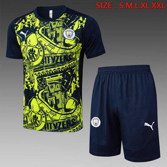 Short-Sleeved Manchester City Green Inkjet