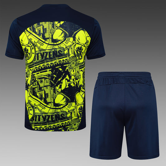Short-Sleeved Manchester City Green Inkjet