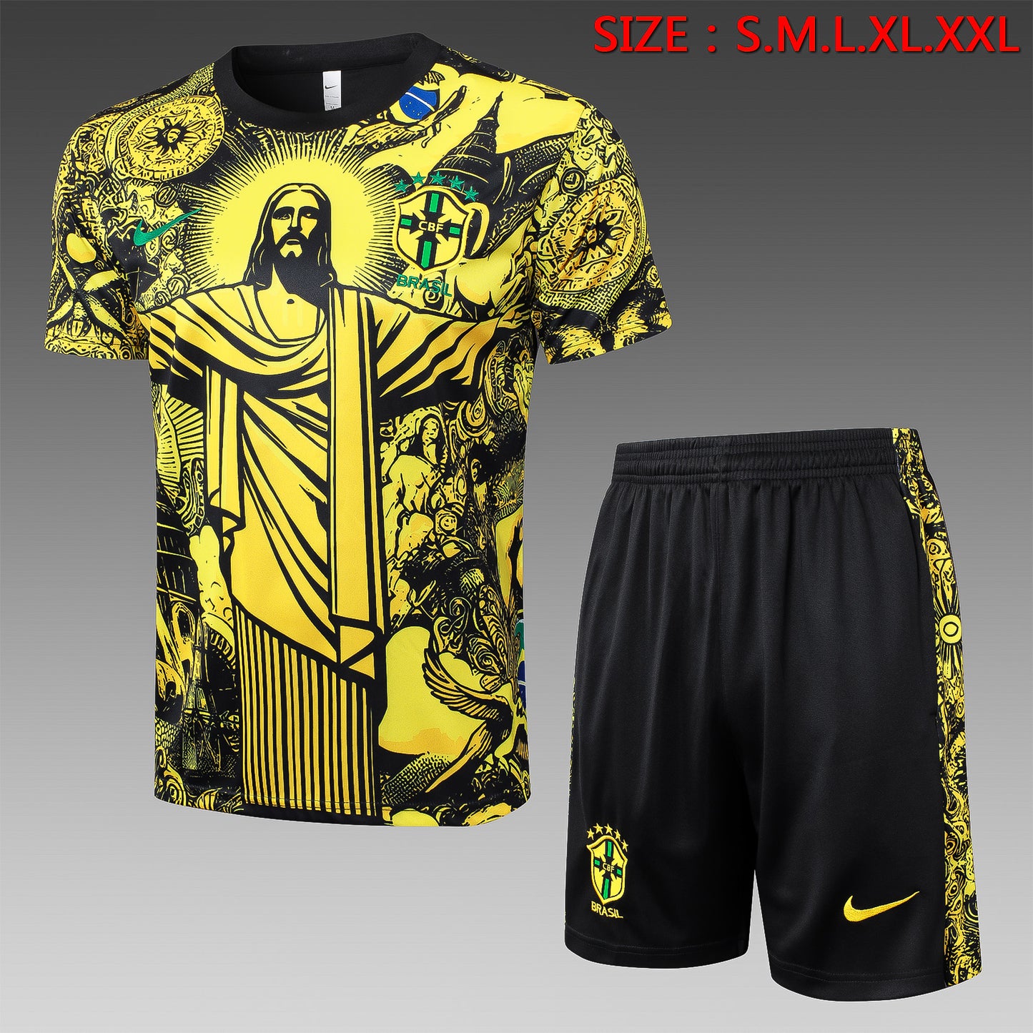Short Sleeve Brazil Yellow Inkjet