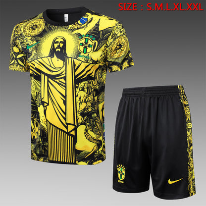 Short Sleeve Brazil Yellow Inkjet