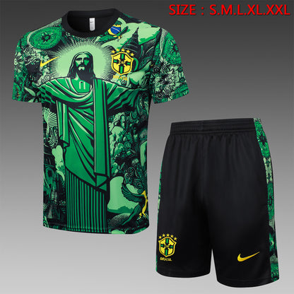 Short Sleeve Brazil Green Inkjet