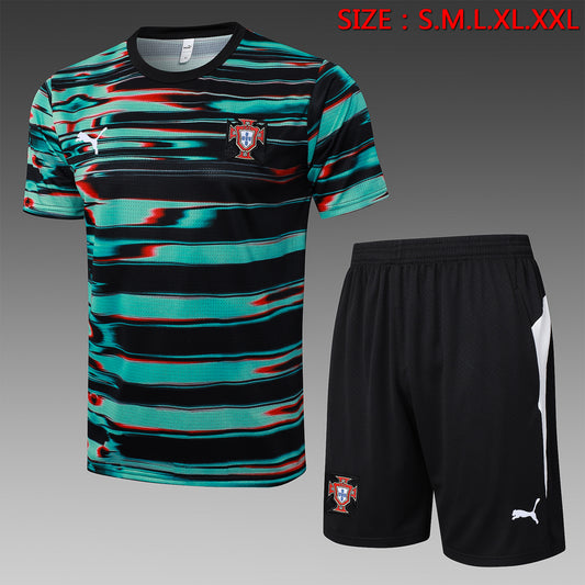 Short Sleeve Portugal Green Inkjet