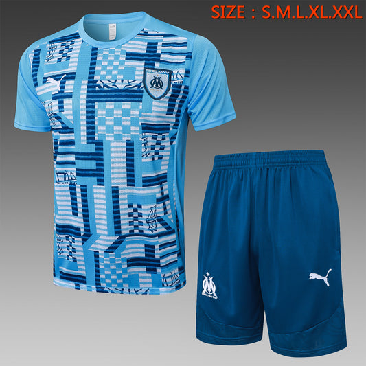 Short-Sleeved Marseilles Light Blue Inkjet