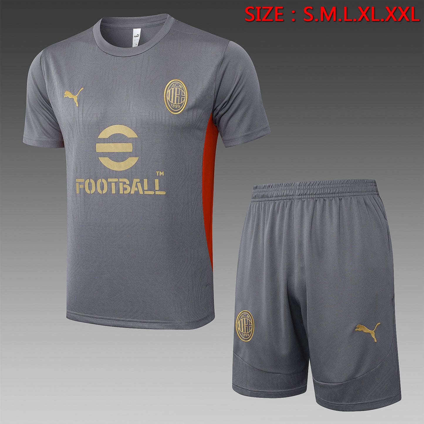 Short-Sleeved AC Milan Grey