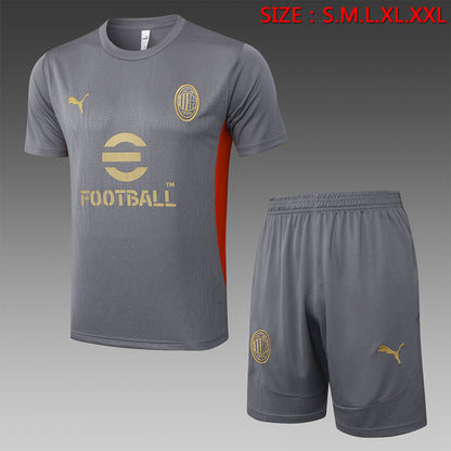 Short-Sleeved AC Milan Grey