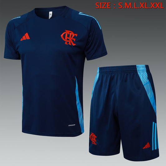 Short-Sleeved Flamenco Blue